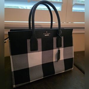 Kate Spade New York Black & White Buffalo Check Tote